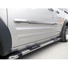 Накладки на двери Нержавеющая сталь (4 шт.) Короткая, OmsaLine - Итальянская Нержавейка для Ford Connect 2010-2013 гг