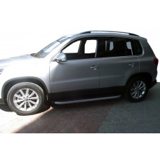 Боковые пороги BlackLine (2 шт, алюминий) для Volkswagen Tiguan 2007-2016 гг