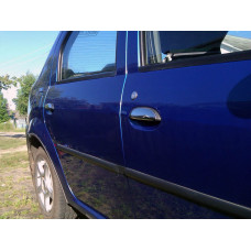 Хромированные Накладки на Ручки (4 шт., Нержавейка) Carmos - Турецкая Нержавеющая Сталь для Renault Logan I 2008-2013 гг