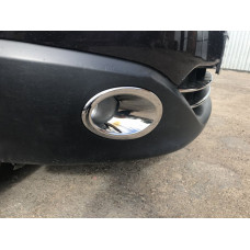 Окантовка противотуманок с углублением (2 шт, пласт) для Nissan Qashqai 2010-2014 гг