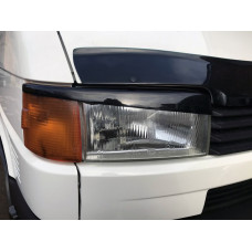 Реснички на Фары Прямой Капот (2 шт) Черный Матовый для Volkswagen T4 Transporter 1990-2003 гг