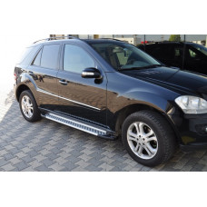 Бокові пороги Allmond Grey (2 шт., алюм.) для Mercedes ML W164 2005-2011 рр