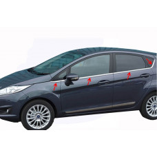 Окантовка стекол нержавейка (8 шт.) Carmos - Турецкая Нержавеющая Сталь для Ford Fiesta 2008-2017 гг