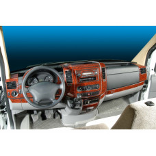 Накладки на панель приборов (Meric, 50 деталей) Дерево для Mercedes Sprinter W906 2006-2018 гг