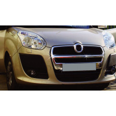 Накладки на решетку радиатора (2010-2015, полный комплект, нержавейка) Carmos - Турецкая Нержавеющая Сталь для Fiat Doblo II