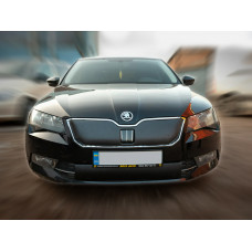 Зимняя накладка на решетку радиатора (верхняя) Матовый для Skoda Superb 2015-2024 гг