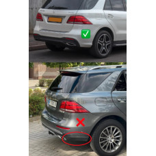 Задний диффузор для GLE (дизайн GLE63 Black) для Mercedes GLE/ML сlass W166 2011-2018 гг