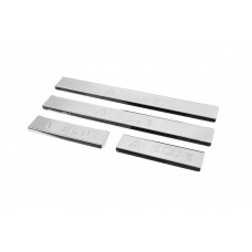 Накладки на пороги Carmos Blue V2 (4 шт, нерж) для Hyundai Accent 2011-2017 рр