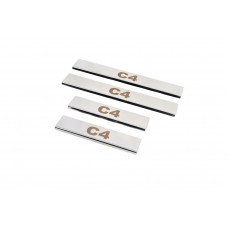 Накладки на пороги Carmos (4 шт., нержавейка) для Citroen C-4 2010-2018 гг