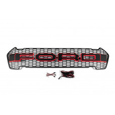 Передняя решетка (2015-2018, Красный, LED) для Ford Ranger