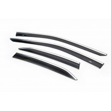 Ветровики с хромированным молдингом SD (4 шт, HIC) для Toyota Camry 2018-2023 гг