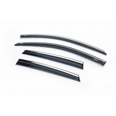 Ветровики с хромированным молдингом HB (4 шт, Niken) для Volkswagen Polo 2017- гг