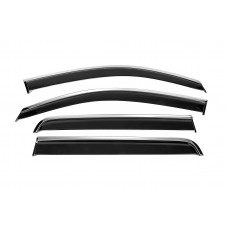 Ветровики с хромированным молдингом Niken Luxury (2011-2015, 4 шт) для Toyota Hilux