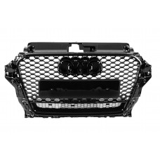 Передняя решетка RS-Style с надписью Quattro (2012-2016, черная) для Ауди A3