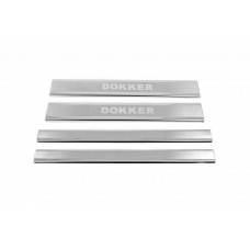 Накладки на пороги Carmos V2 (4 шт, нержавейка) для Dacia Dokker 2013-2022 гг