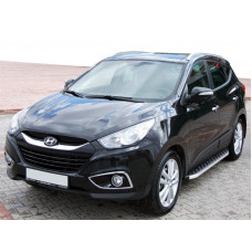 Боковые Подножки BlackLine (2 шт, Алюминий) для Hyundai IX-35 2010-2015 гг