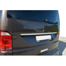 Накладка из нержавейки над номером OmsaLine - Итальянская Нержавейка для Volkswagen T6 2015-2024 гг