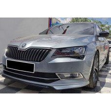 Передня Lip накладка DPT V-1 (2015-2020, чорний глянець) для Skoda Superb рр