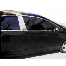 Молдинг дверних стійок (6 шт, нерж.) для Citroen C-5 2008-2017 рр