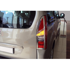 Хромированные Накладки на Задние Фонари (2 шт, Нержавейка) OmsaLine для Peugeot Partner Tepee 2008-2018 гг