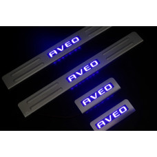 Накладки на пороги Libao (4 шт., Нерж.) для Chevrolet Aveo T300 2011-2020 рр