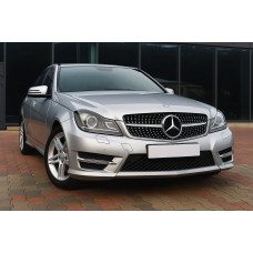 Передняя решетка Diamond Silver (для C63) 2012-2015 для Mercedes C-class W204