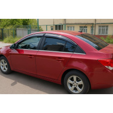 Вітровики з хромованим молдингом SD (4 шт, ABM) для Chevrolet Cruze 2009-2015 рр