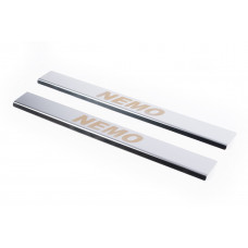 Накладки на пороги Carmos V1 (2 шт, нержавейка) для Citroen Nemo 2007-2017 гг