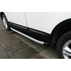 Боковые пороги Fullmond (2 шт., алюм.) Длинная база для Nissan Qashqai 2010-2014 гг