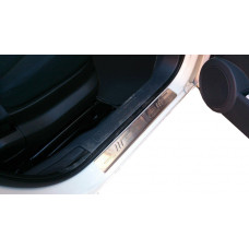 Накладки на пороги OmsaLine (2 шт, нержавейка) для Fiat Fiorino/Qubo 2008-2024 гг