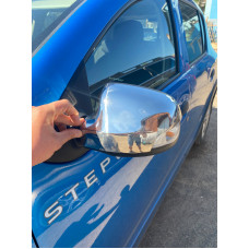 Накладки на зеркала (2 шт., нерж.) для Renault Sandero 2013-2022 гг