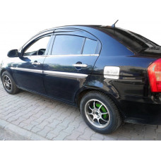 Накладка на лючок бензобака OmsaLine нержавейка для Hyundai Accent 2006-2010 гг