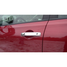 Накладка на ручки (4 шт, нерж) Без чипа, Carmos - Турецкая сталь для Nissan Navara 2006-2015 гг