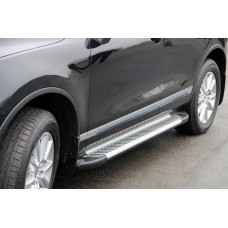 Бокові пороги Line (2 шт., алюміній) для Volkswagen Touareg 2010-2018 рр