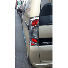 Хромированные накладки на задние фонари с изгибом (2 шт, пластик) для Fiat Fiorino/Qubo 2008-2024 гг