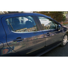 Молдинги на стекла (4 шт, нержавейка) для Peugeot 308 2007-2013 гг