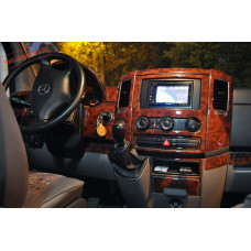 Накладки на панель приборов (50 деталей) Дерево для Volkswagen Crafter 2006-2016 гг