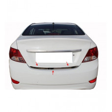 Накладка на багажник нержавейка Carmos - Турецкая Нержавеющая Сталь для Hyundai Accent 2011-2017 гг