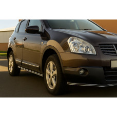 Боковые Двойные Трубы (2 шт., Нержавейка) для Nissan Qashqai 2010-2014 гг