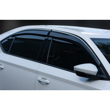 Вітровики з хромованим молдингом SD (4 шт., Sunplex Chrome) для Skoda Superb 2015-2024 рр