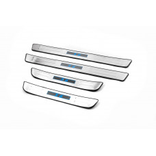 Накладки на пороги Libao LED (4 шт, нерж) для BYD S6 2010-2016 рр