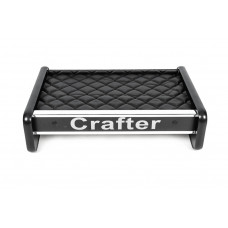 Полка на панель (Черная с черной строчкой) для Volkswagen Crafter 2016- гг