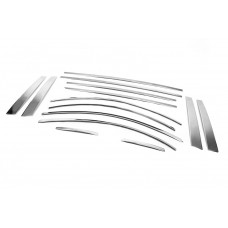 Полный комплект молдингов на окна нержавейка (14 шт.) для Hyundai Accent 2006-2010 гг
