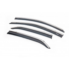 Ветровики с хромированным молдингом (4 шт, Niken) для Toyota Corolla 2007-2013 гг