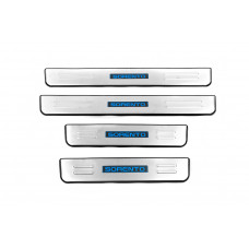 Накладки на пороги Libao (4 шт, нержавейка) для Kia Sorento II XM 2009-2014 гг