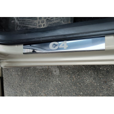 Накладки на пороги Carmos (нерж) для Citroen C-4 2004-2010 рр