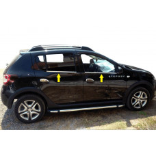 Окантовка окон Нержавеющая сталь (4 шт.) OmsaLine - Итальянская Нержавейка для Renault Sandero 2013-2022 гг