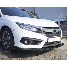 Передний лип-спойлер V1 (черный) для Honda Civic Sedan X 2016-2021 гг