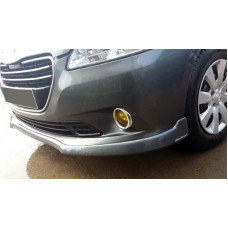 Накладка на передний бампер (2012-2017, грунт под покраску) для Peugeot 301 2012- гг