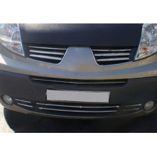 Накладки на решетку бампера 2007-2015 (6 шт, нержавейка) для Renault Trafic